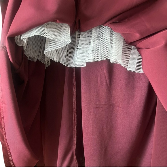 Avec Les Filles Burgundy Size 6 Velvet Mini Sleeveless Dress Romantic Goth - Picture 8 of 12